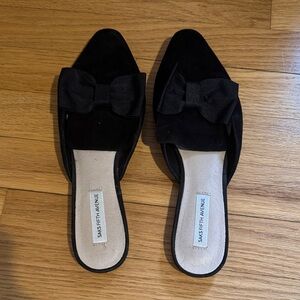 Saks Fifth Avenue Black Bow Mules